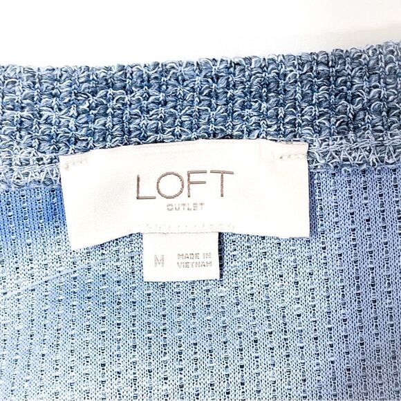 🍋 LOFT Outlet • Women’s Blue Knit Drawstring Hem Sweater w/Bishop Sleeves Sz M - Picture 8 of 8